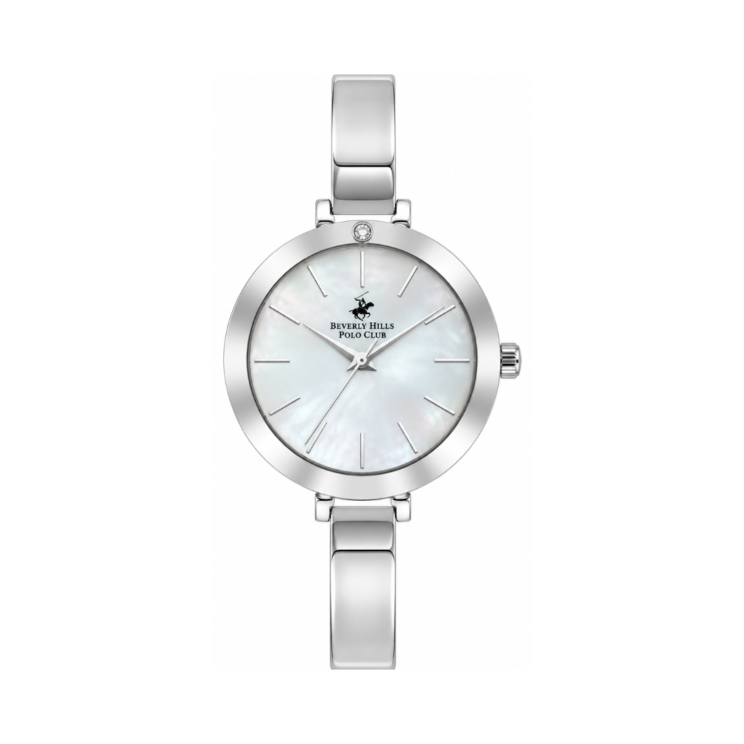 Beverly Hills Polo Club Women's White MOP Dial Silver Stainless Steel Diamond Watch BP3331X.320
