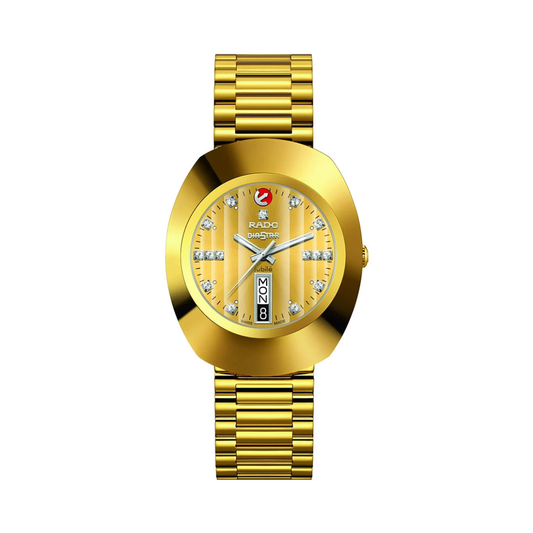 Rado Original Automatic Diamonds R12413703 Champagne Dial 15-Diamond Gold Watch