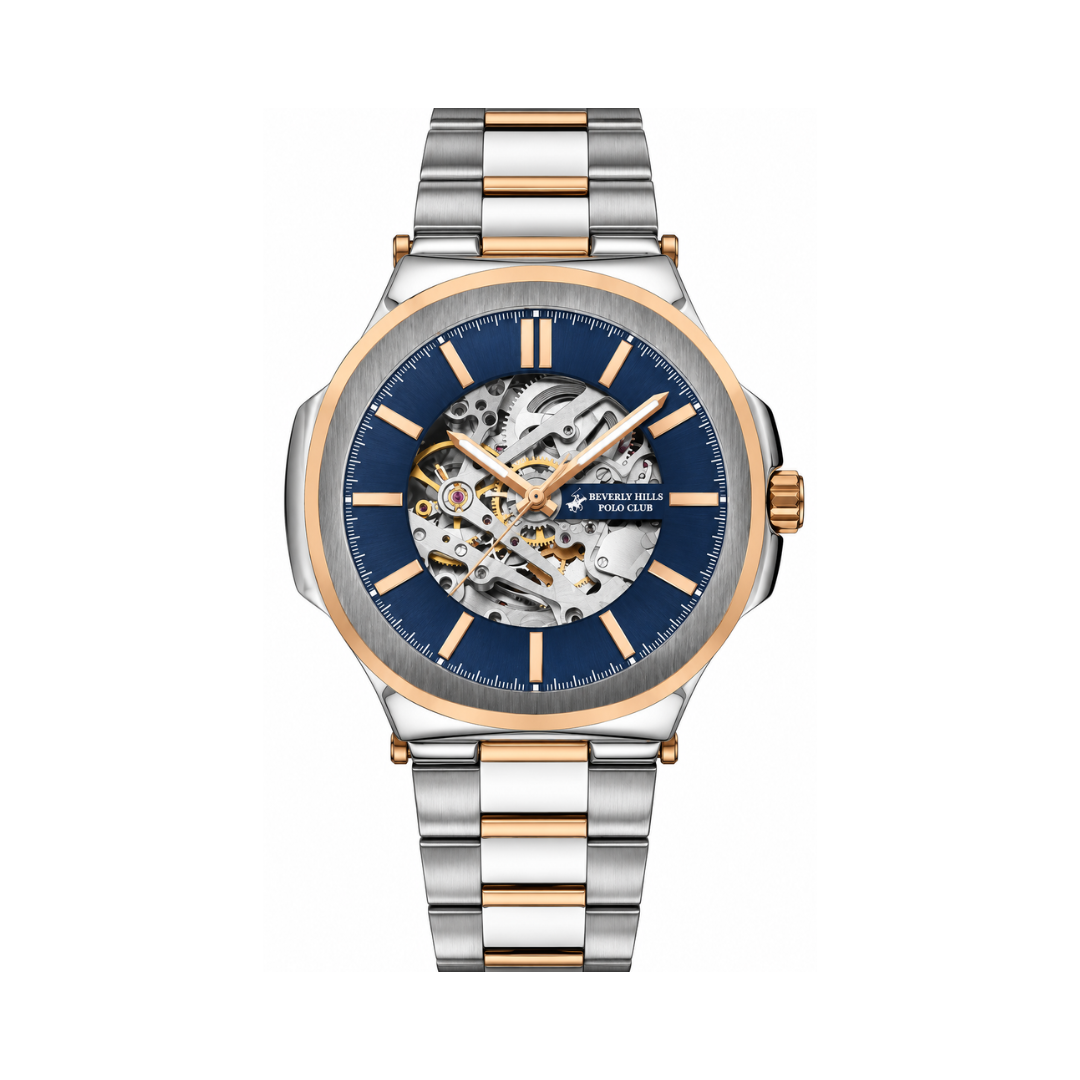 Beverly Hills Polo Club Men's Dark Blue Dial Two-Tone Stainless Steel Automatic Watch BP3347X.590