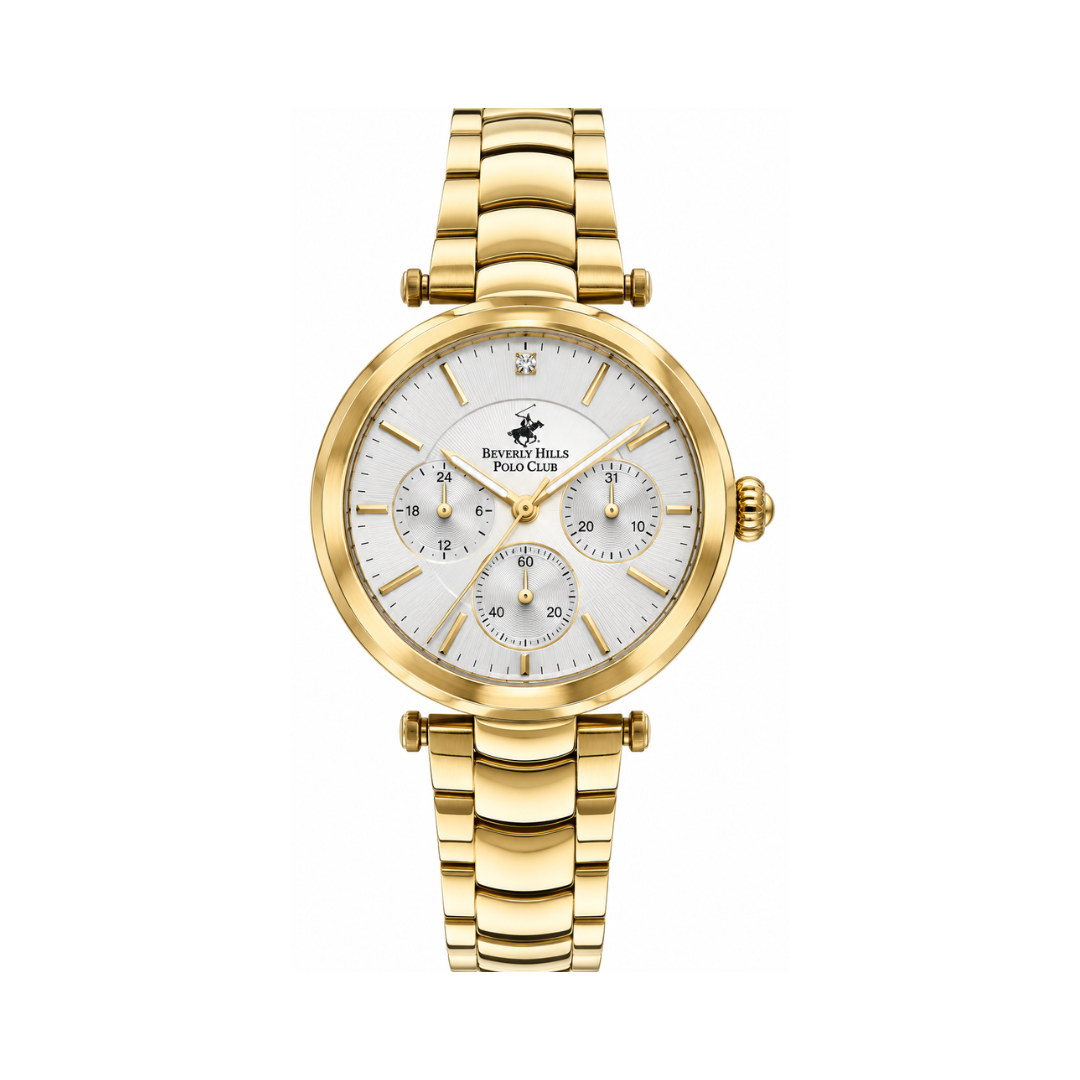 Beverly Hills Polo Club Women's Silver Dial Gold Stainless Steel Watch BP3352X.120