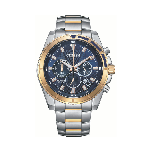 Citizen AN8206-53L Quartz Chronograph Metal Band Men Watch