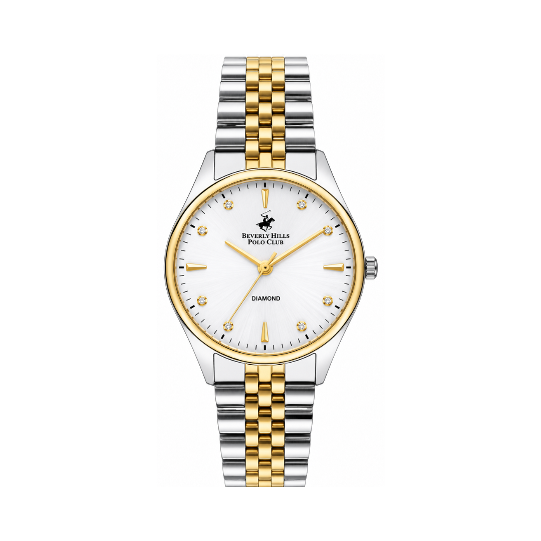 Beverly Hills Polo Club Women's Silver Dial Two-Tone Stainless Steel Diamond Watch BP3390C.220