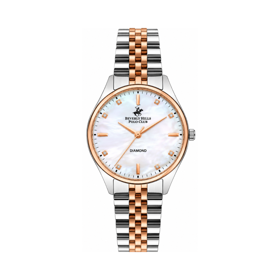 Beverly Hills Polo Club Women's Silver Dial Two-Tone Stainless Steel Diamond Watch BP3390C.520
