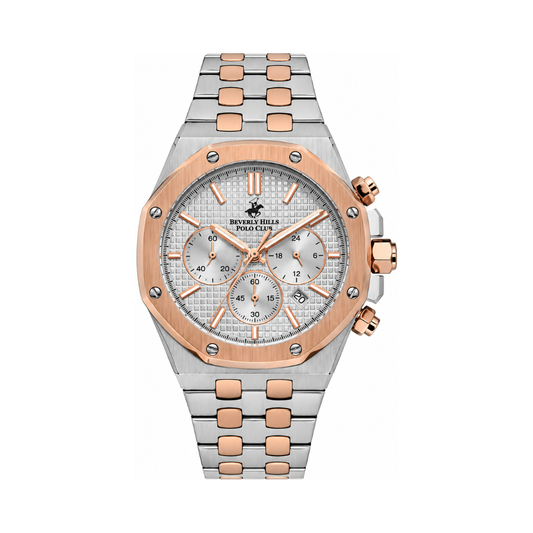 Beverly Hills Polo Club BP3051X.530 Men's Silver Dial Two-Tone Multifunction Stainless Steel Watch