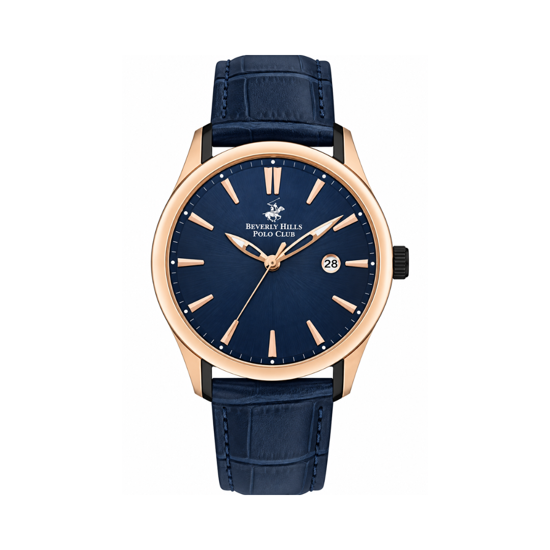 Beverly Hills Polo Club Men's Dark Blue Dial Dark Blue Leather Watch BP3410X.999