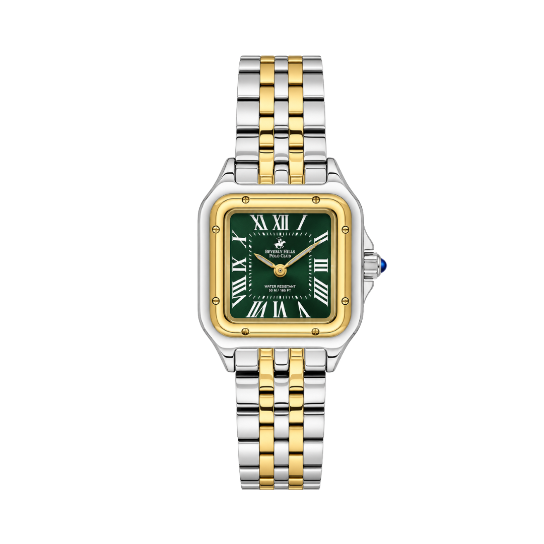 Beverly Hills Polo Club Women's Green Dial Two-Tone Stainless Steel Watch BP3600C.270