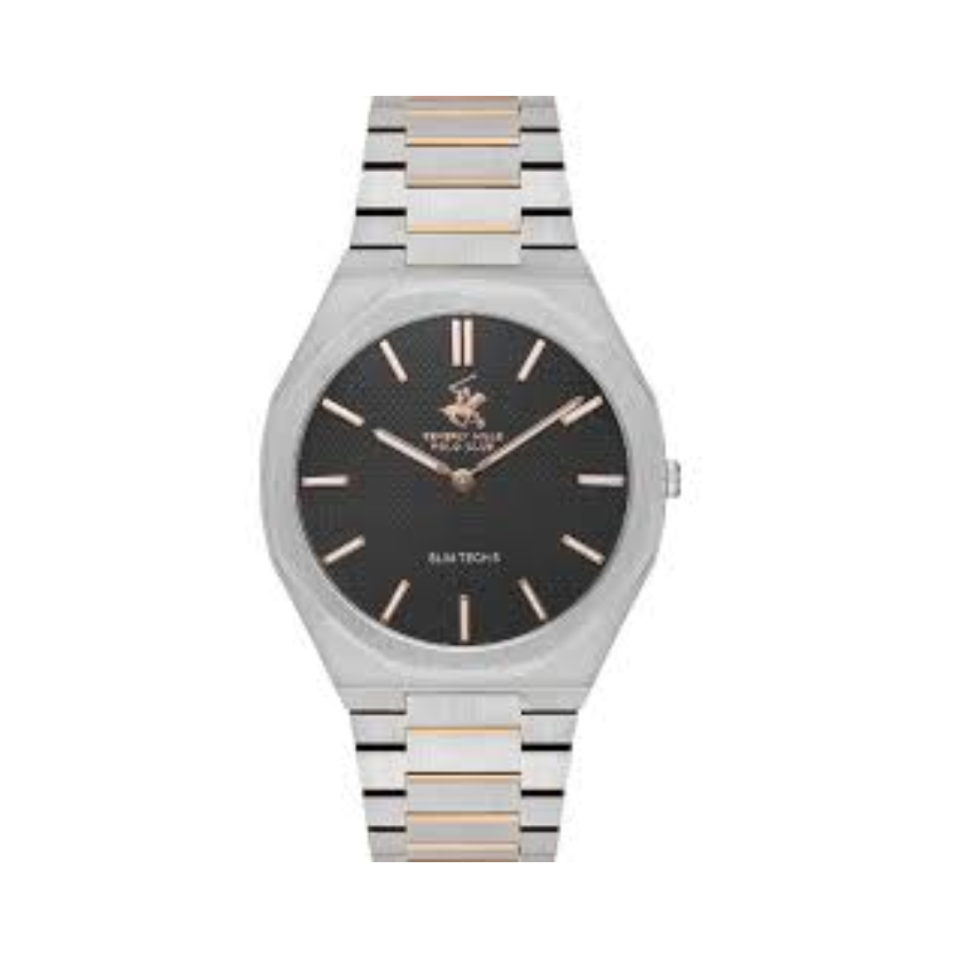 Beverly Hills Polo Club Men's Black Dial Two-Tone Stainless Steel Watch BP3604X.360