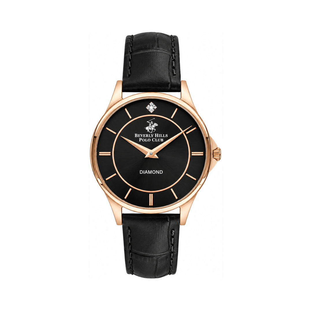 Beverly Hills Polo Club BP3243X.451 Women's Black MOP Dial Gold Stainless Steel Watch