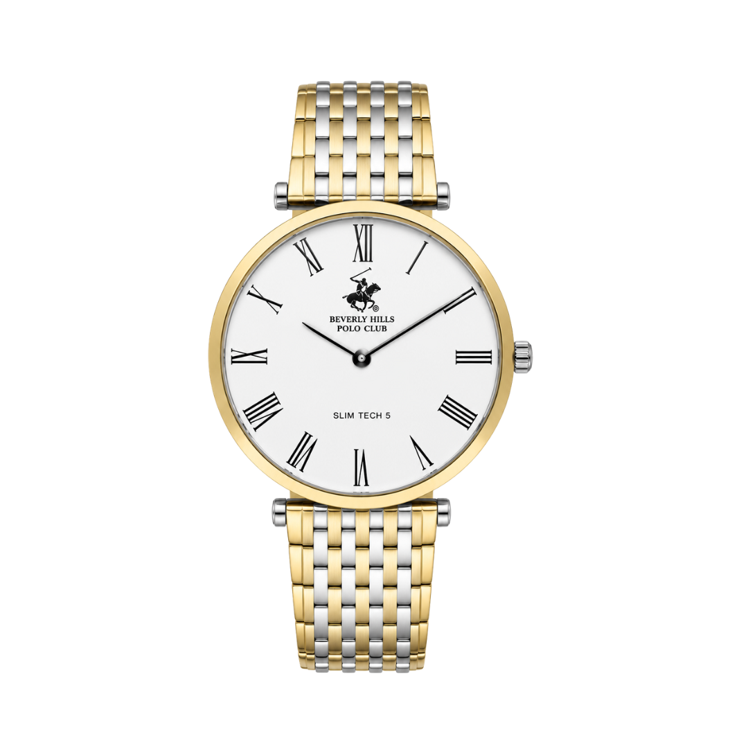 Beverly Hills Polo Club Men's White Dial Two-Tone Stainless Steel Watch BP3616X.230
