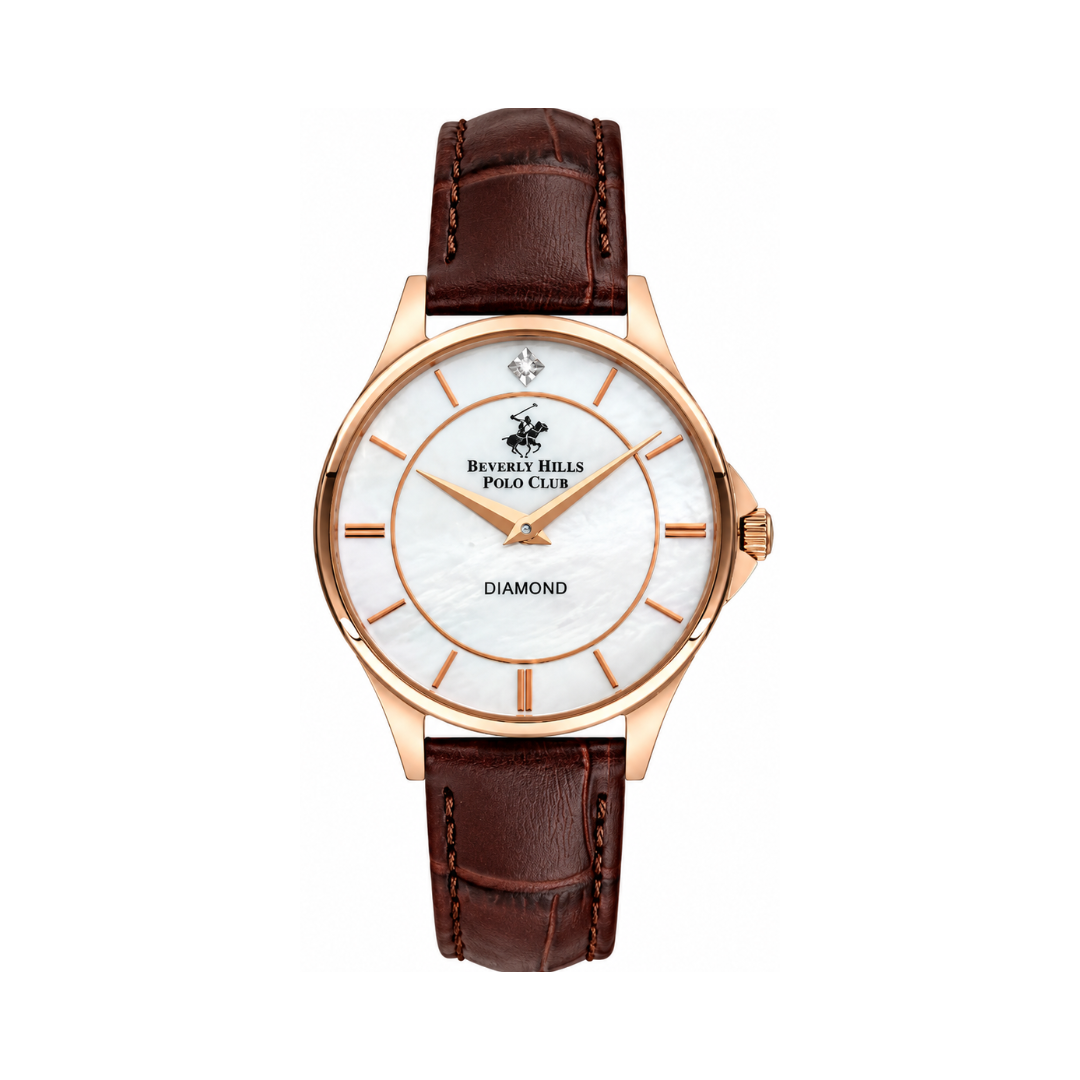 Beverly Hills Polo Club BP3243X.422 Women's MOP White Dial Gold Stainless Steel Diamond Watch