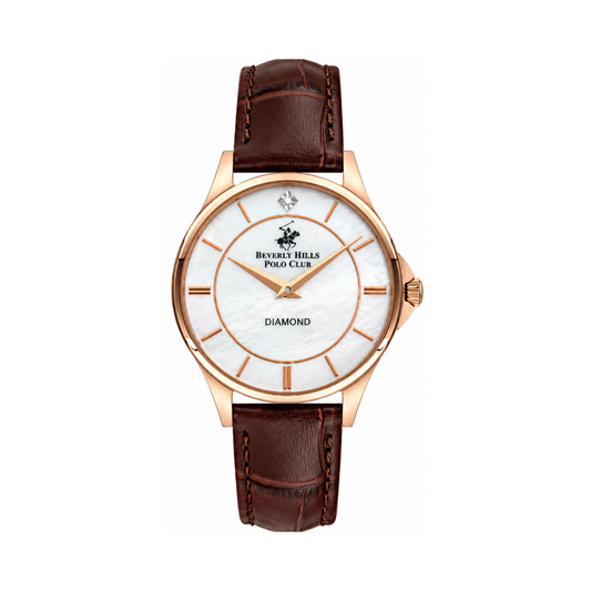 Beverly Hills Polo Club BP3243X.422 Women's MOP White Dial Gold Stainless Steel Diamond Watch