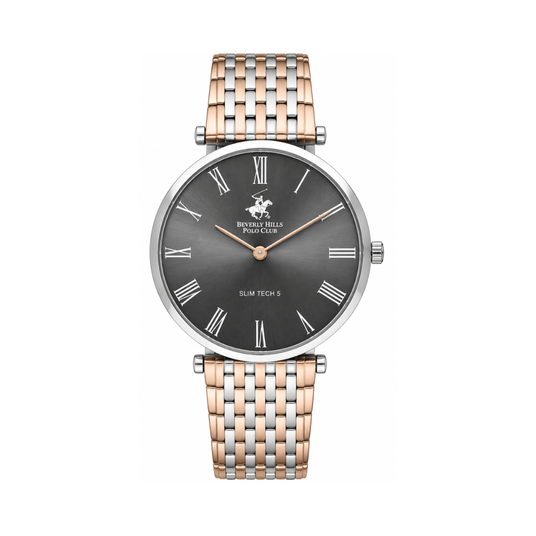 Beverly Hills Polo Club Men's Grey Dial Two-Tone Stainless Steel Watch BP3616X.560