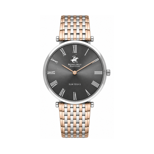 Beverly Hills Polo Club Men's Grey Dial Two-Tone Stainless Steel Watch BP3616X.560