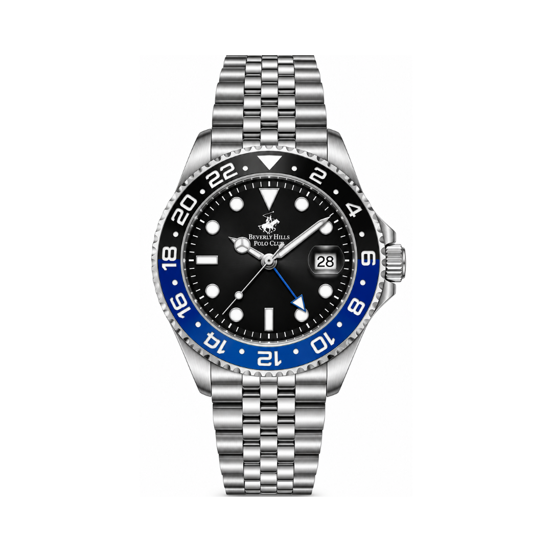 Beverly Hills Polo Club Men's Black Dial Silver Stainless Steel Watch BP3641X.357