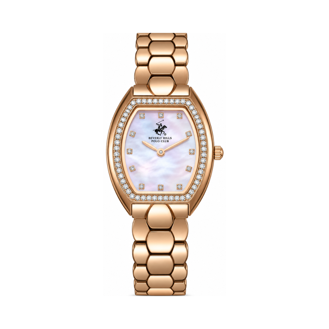 Beverly Hills Polo Club Women's Mother of Pearl Dial Rose Gold Stainless Steel Watch BP3642C.420