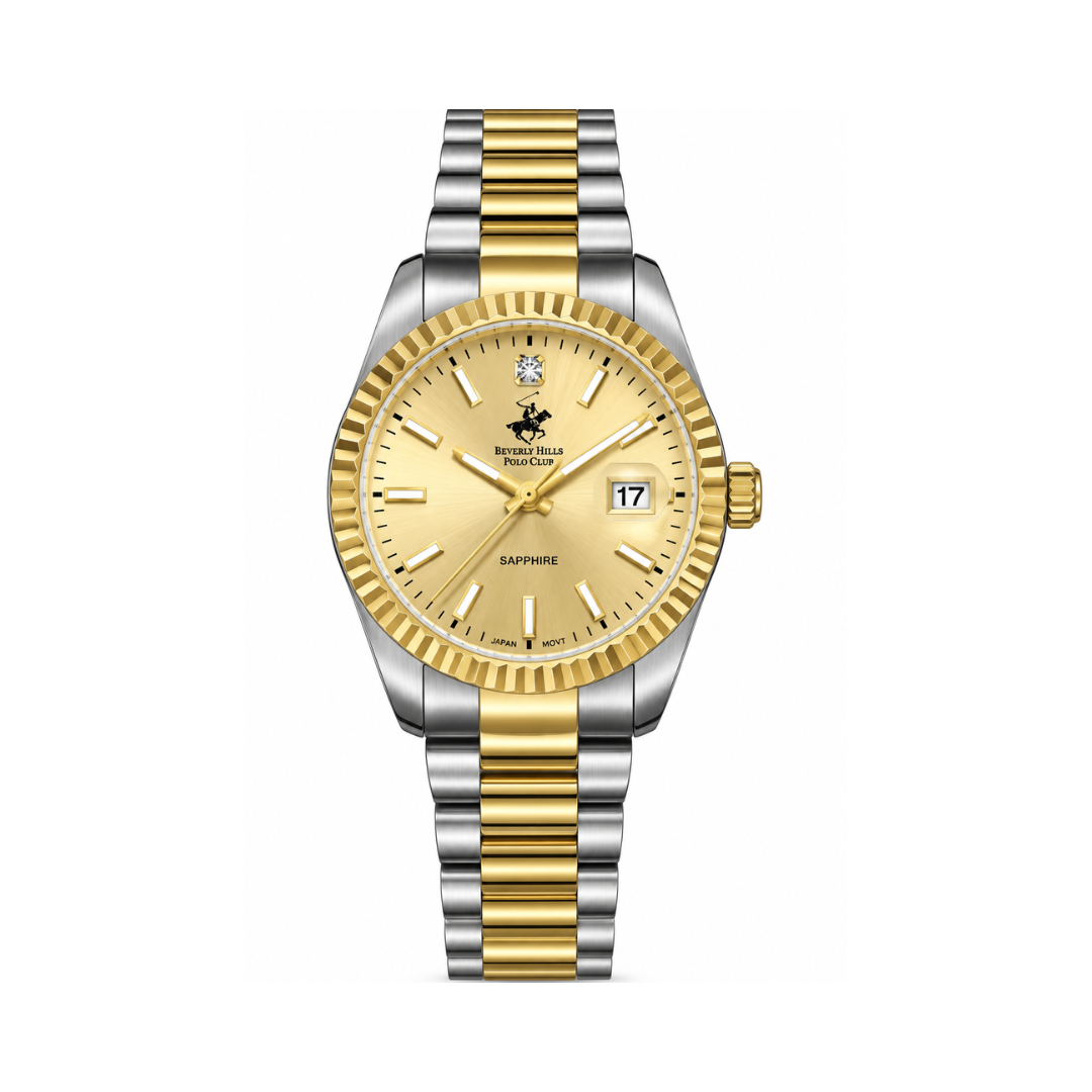 Beverly Hills Polo Club Women's Gold Dial Gold Metal Diamond Watch BP3650X.210
