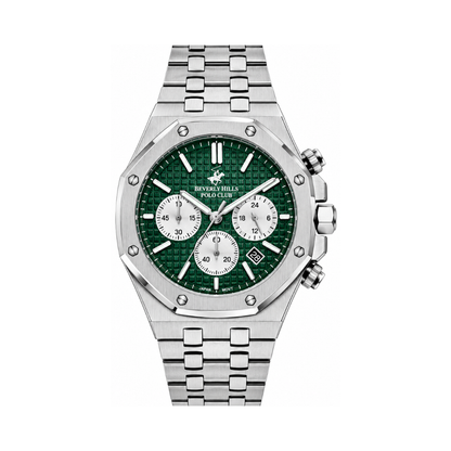 Beverly Hills Polo Club BP3051X.371 Men's Green Dial Multifunction Stainless Steel Watch