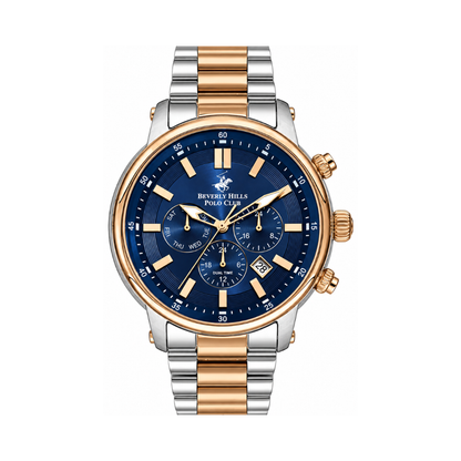 Beverly Hills Polo Club BP3254X.590 Men's Dark Blue Two-Tone Multifunction Stainless Steel Watch