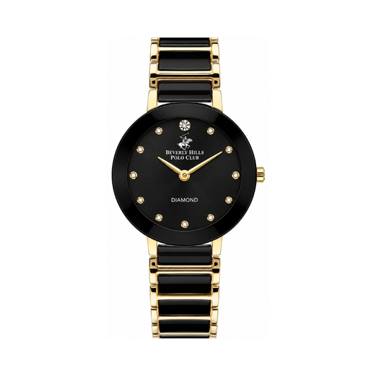 Beverly Hills Polo Club BP3236X.150 Women's Black Dial Gold Stainless Steel Watch