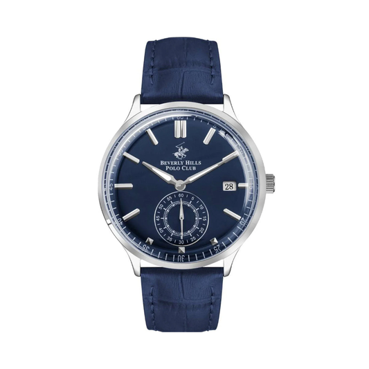 Beverly Hills Polo Club BP3260X.499 Men's Blue Dial Leather Strap Chronograph Watch