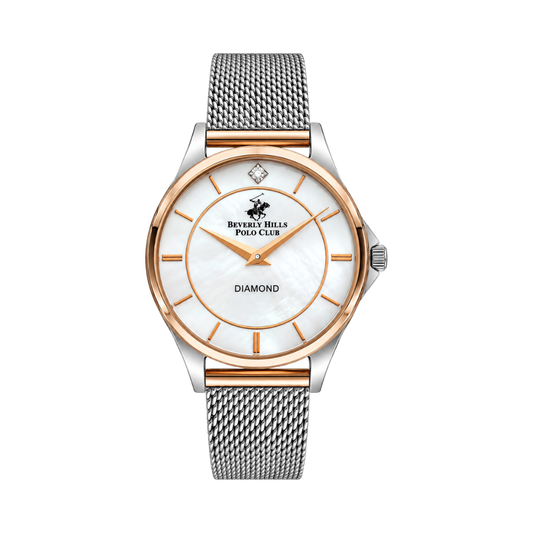 Beverly Hills Polo Club BP3242X.520 Women's Silver Dial Stainless Steel Mesh Watch