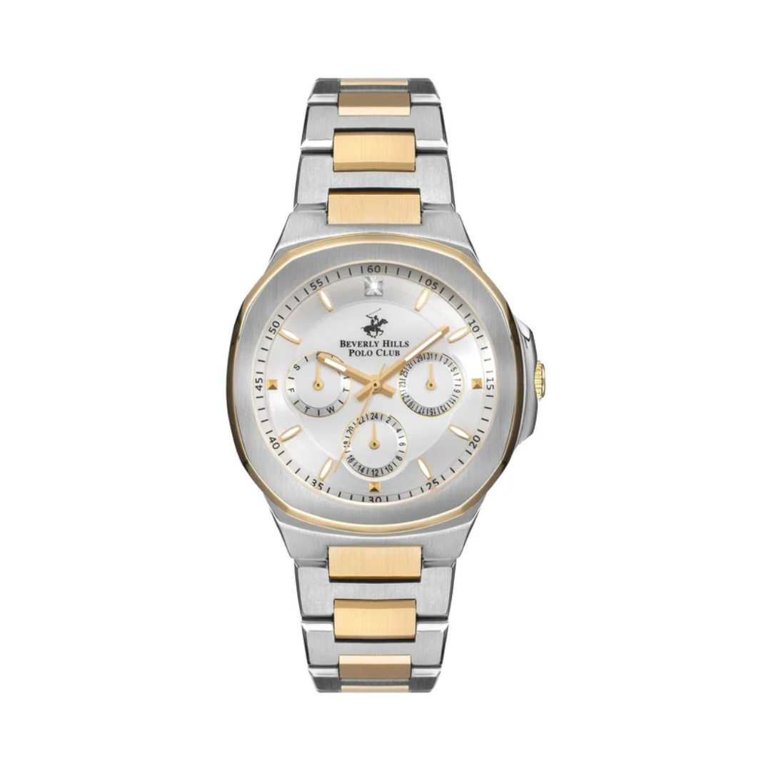 Beverly Hills Polo Club BP3275X.230 Men's Silver Dial Two-Tone Multifunction Stainless Steel Watch