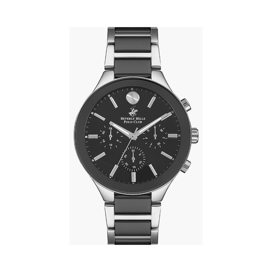 Beverly Hills Polo Club BP3234X.350 Men's Black Dial Two-Tone Stainless Steel Chronograph Watch
