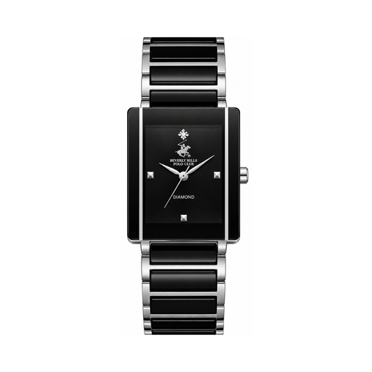 Beverly Hills Polo Club Women's Black Dial Black Stainless Steel Ceramic Diamond Watch BP3699C.351
