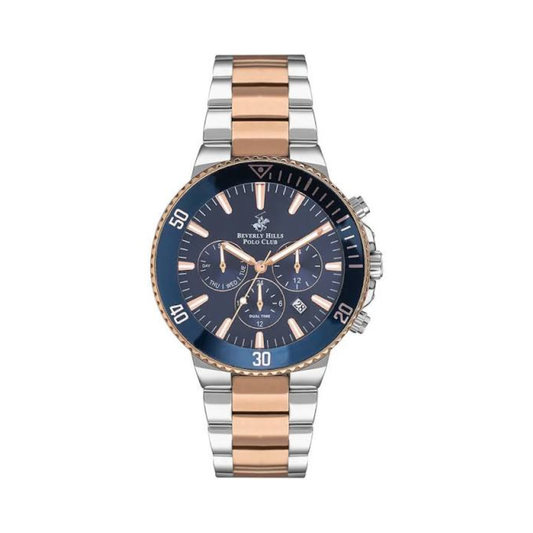 Beverly Hills Polo Club BP3234X.350 Men's Black Dial Two-Tone Stainless Steel Multifunction Watch