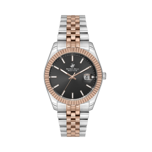 Beverly Hills Polo Club BP3018X.560 Men's Gunmetal Grey Dial Two-Tone Stainless Steel Watch