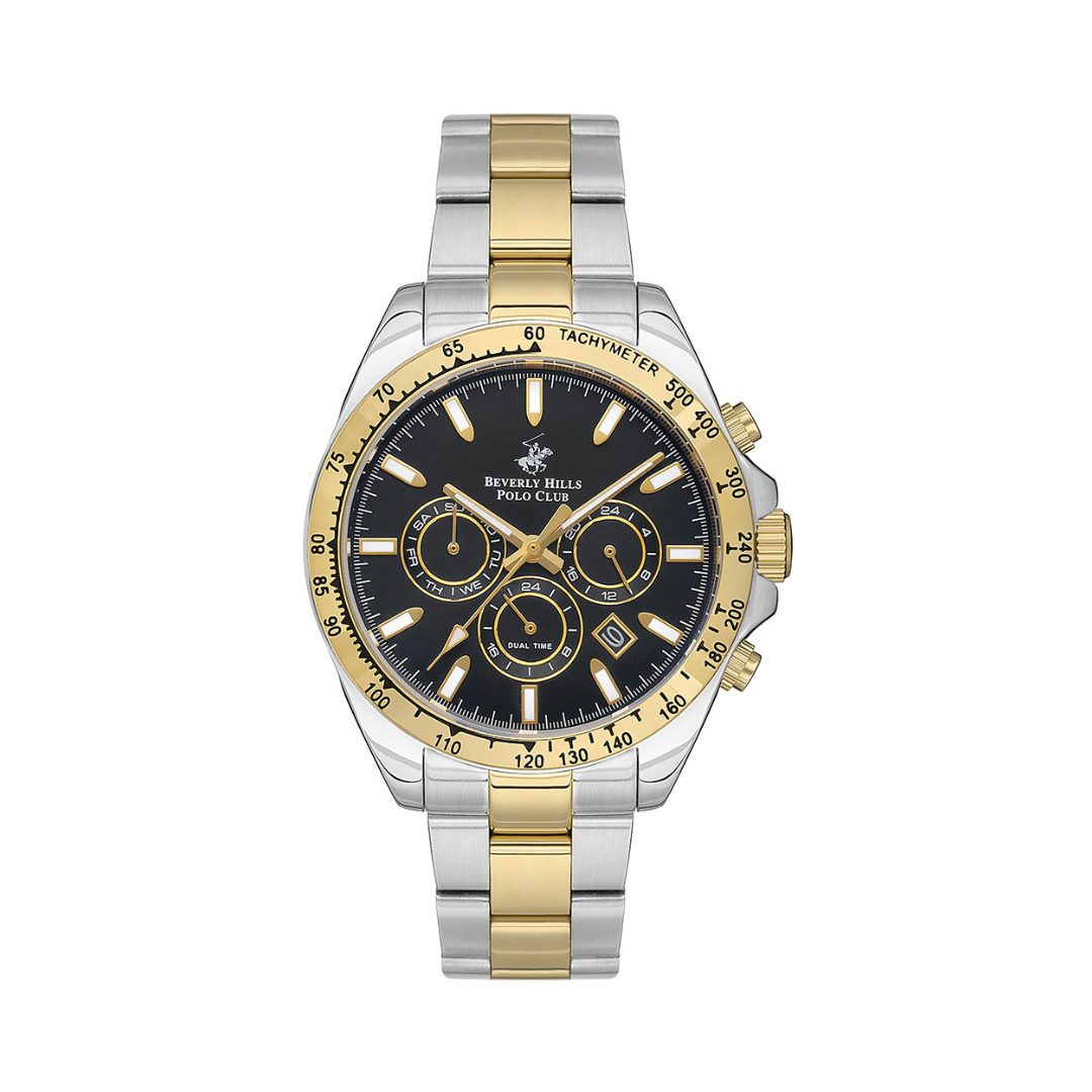Beverly Hills Polo Club BP3127X.250 Men's Black Dial Two-Tone Multifunction Watch