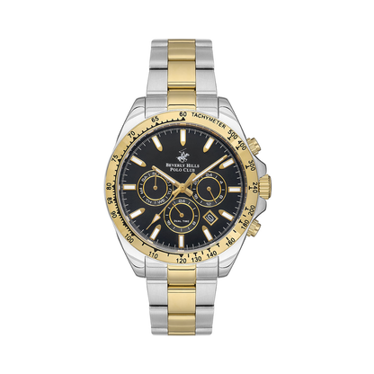 Beverly Hills Polo Club BP3127X.250 Men's Black Dial Two-Tone Multifunction Watch