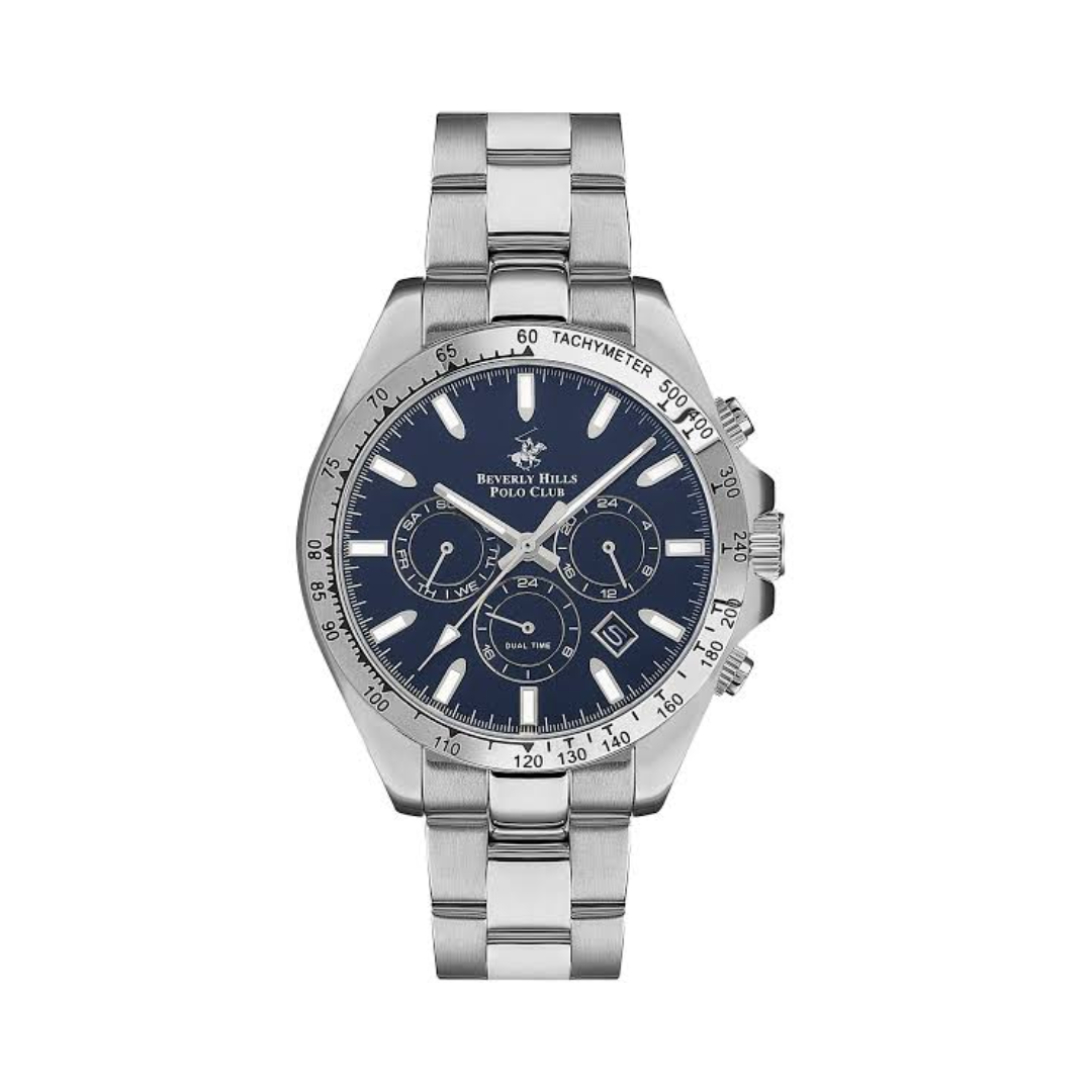 Beverly Hills Polo Club BP3127X.390 Men's Dark Blue Multifunction Stainless Steel Watch
