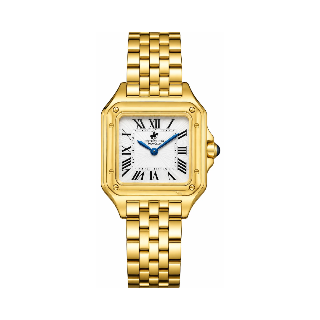 Beverly Hills Polo Club Women's Silver Dial Gold Stainless Steel Quartz Watch BP3755C.130