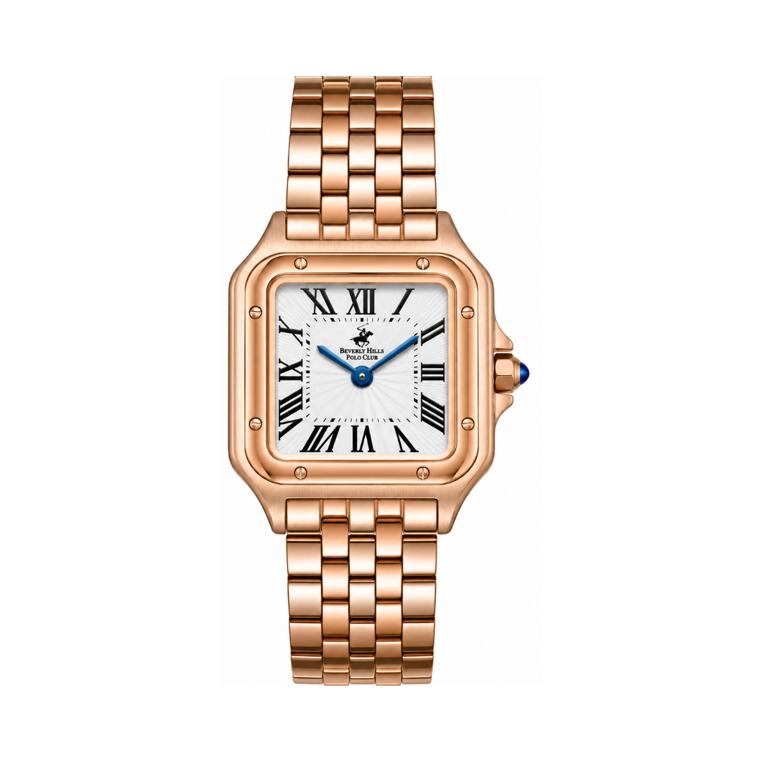 Beverly Hills Polo Club Women's Silver Dial Rose Gold Stainless Steel Quartz Watch BP3755C.430