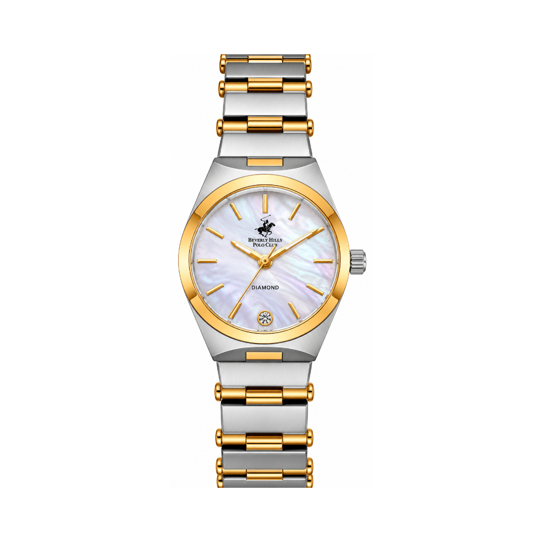 Beverly Hills Polo Club Women's Mother-of-Pearl Dial Two-Tone Stainless Steel Quartz Watch BP3767X.520