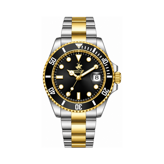 Beverly Hills Polo Club Men's Gold Dial Two-Tone Stainless Steel Quartz Date Watch BP3797X.250