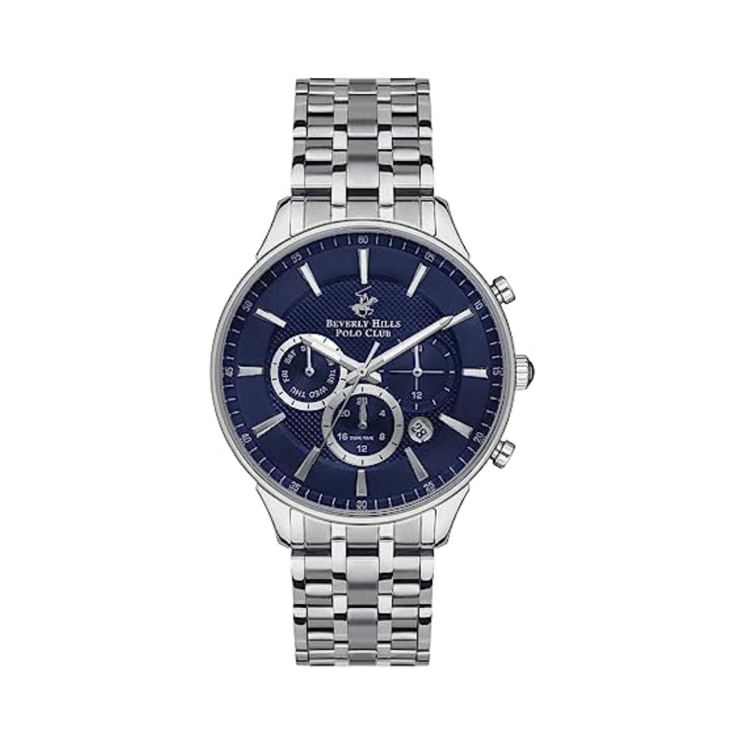 Beverly Hills Polo Club BP3346X.390 Men's Dark Blue Multifunction Stainless Steel Watch