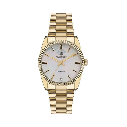 Beverly Hills Polo Club BP3172C.120 Women's Mother-of-Pearl Dial Gold Stainless Steel Watch