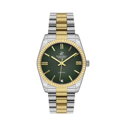Beverly Hills Polo Club BP3172C.270 Women's Dark Green Dial Two-Tone Stainless Steel Watch
