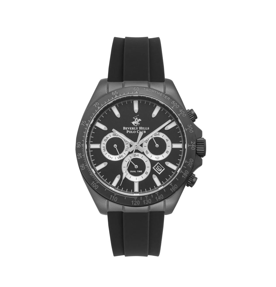 BEVERLY HILLS POLO CLUB (Black Rubber Strap) BP3010X.651